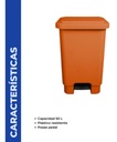 Basurero C/pedal Rojo 50l