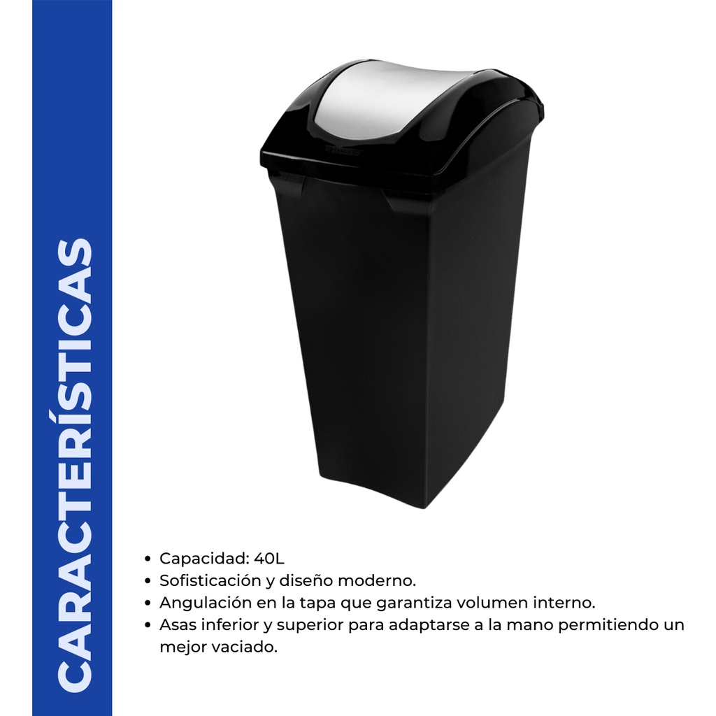 Basurero Para Clasificar / Reciclar / Selectivo 40lts Vaiven