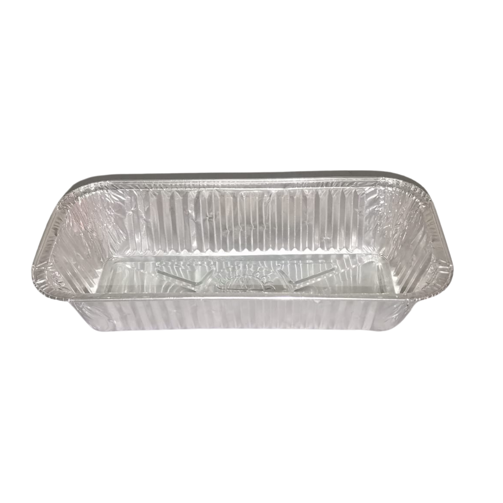 BANDEJA DE ALUMINIO BUDIN 650ml (1/100) 21,2 X 10,2 X 4,5CM