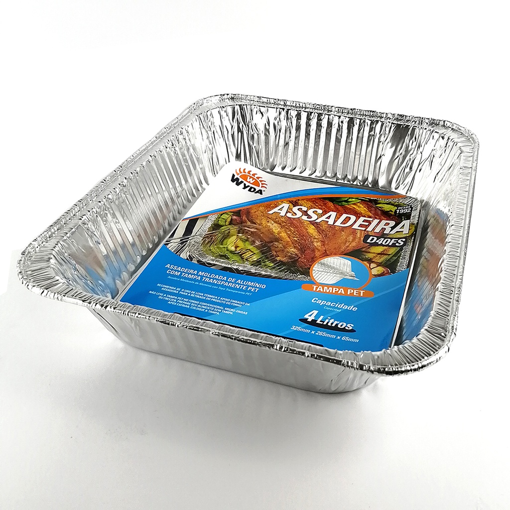 BANDEJA DE ALUMINIO RECT.  4000ml X UNID.