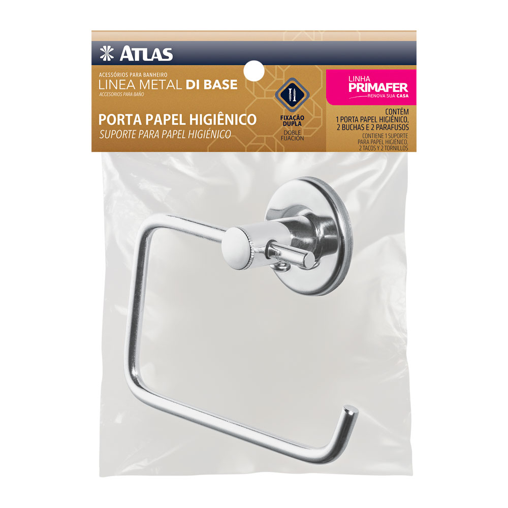 SOPORTE PAPEL HIGIENICO METAL P/PARED