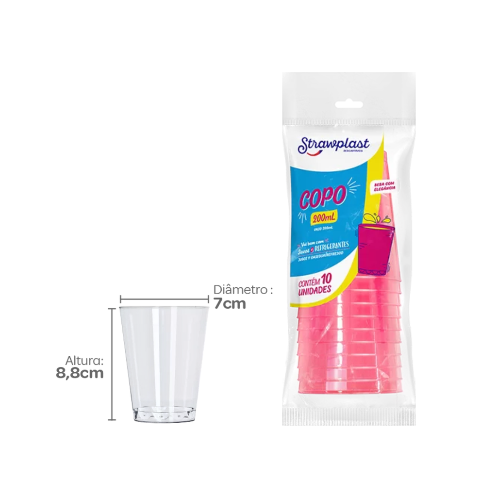 VASO 200ml TRANSPARENTE PS (1/10)