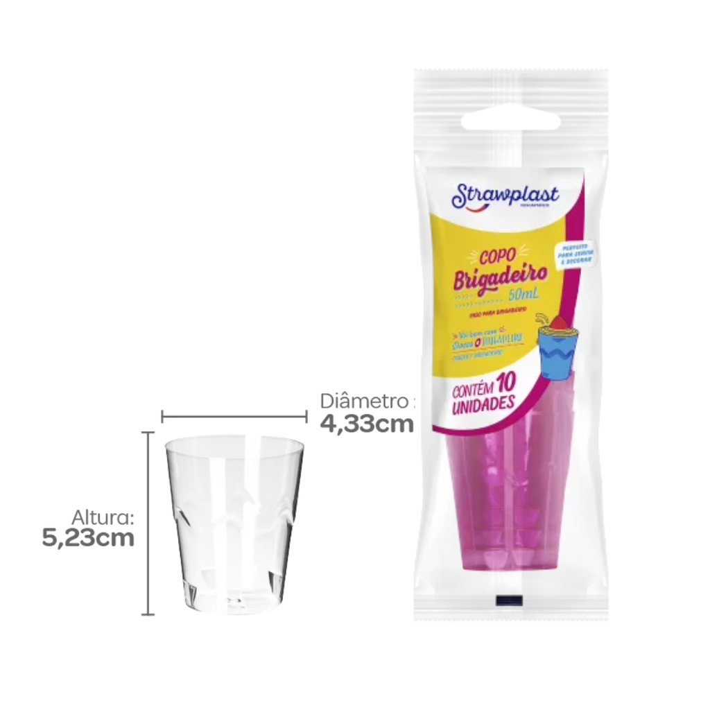 VASO 50ml TRANSPARENTE PS PAQ. X 10 UNID