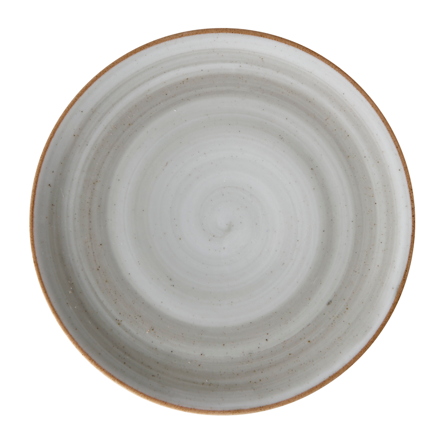 PLATO LLANO COUPE 23,6cm  PORCELANA ARTISAN GRIS