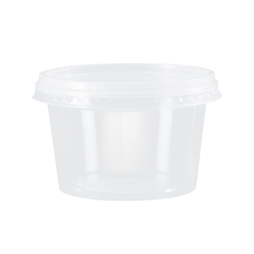 POTE DESCARTABLE CON TAPA 250ml BIO PP (25 UN)