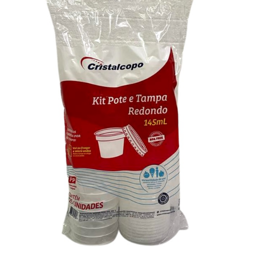 KIT POTE + TAPA 145ml TRANS. PP (1/25)