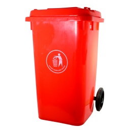 CONTENEDOR P/RES C/RUEDAS 100L ROJO