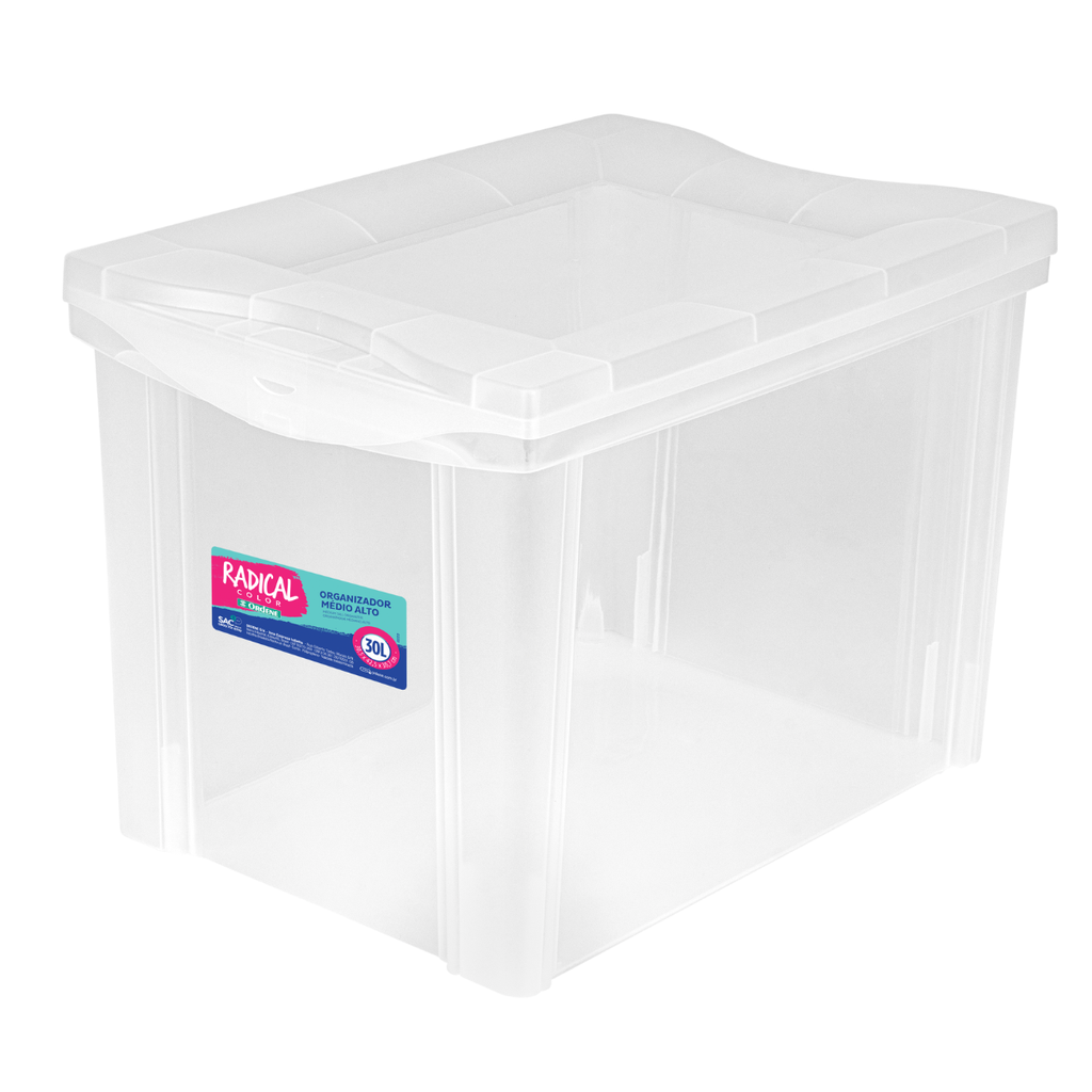 CAJA ORGANIZADORA   ALTA TRANSPARENTE  30 LITROS