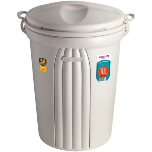 BASURERO 70lts CON TAPA BEIGE