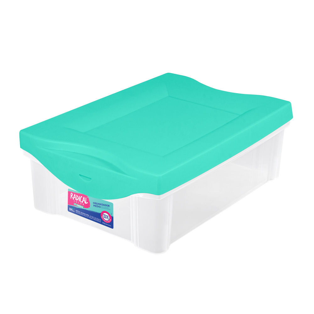 *CAJA ORGANIZADORA BAJA T/VERDE 13,5 LITROS.