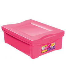 *CAJA ORGANIZADORA BAJA ROSA 13,5 LITROS.