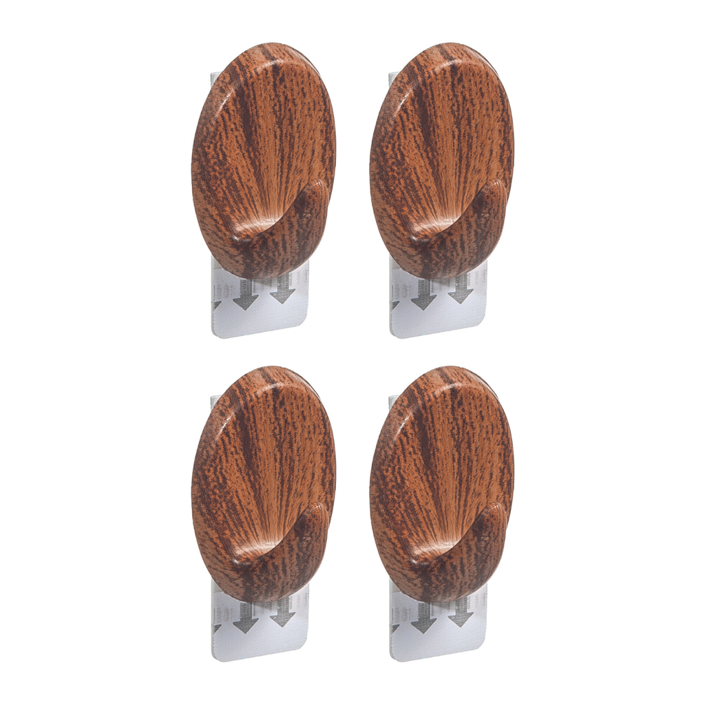 *GANCHO OVAL MADERA C/ADHESIVO P x4