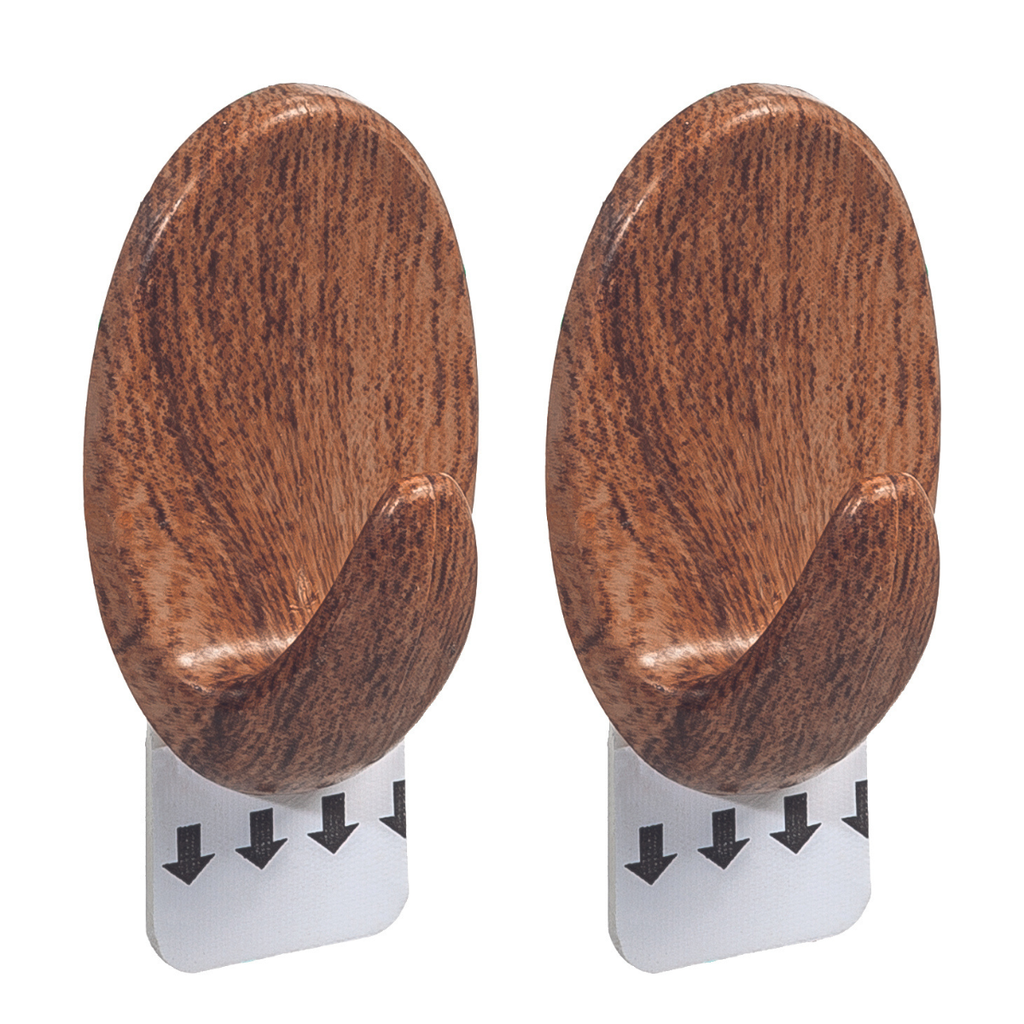 GANCHO OVAL MADERA C/ADHESIVO M x2