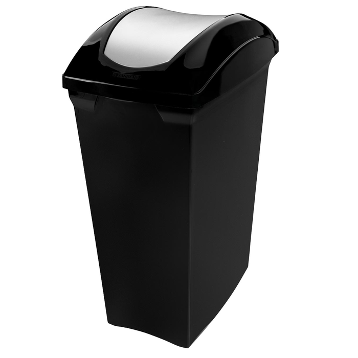BASURERO 15lts TAPA VEIVEN NEGRO