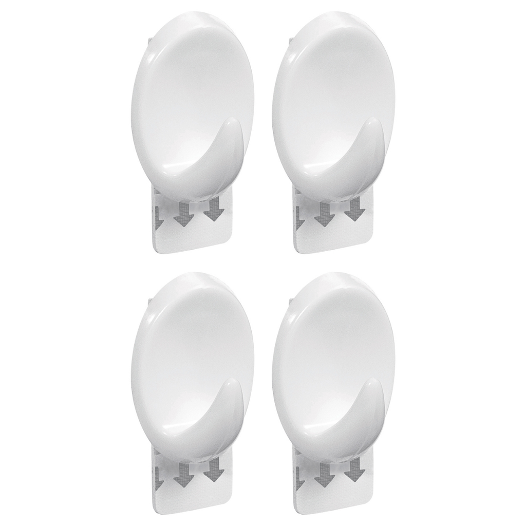 GANCHO OVAL BLANCO C/ADHESIVO P x4