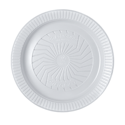 [PR-15BR] PLATO LLANO DESCARTABLE DE 15cm BLANCO PS (10 UN)