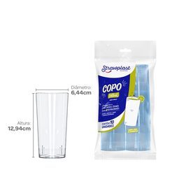 [S354] VASO 340ml TRANSPARENTE PS PAQ. X10 UNID