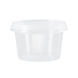 [KPB-250TR] POTE DESCARTABLE CON TAPA 250ml BIO PP (25 UN)
