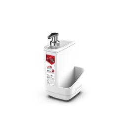 [OR45710] *PORTA JABON LIQUIDO 550ml C/SOPORTE P/ ESPONJA BLANCO