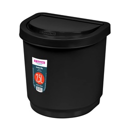 [SR2203/20] BASURERO C/FLIP NEGRO 2,5L