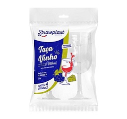 [S332] COPA P/VINO 260ml TRANSPARENTE PS PAQ. X 4 UNID