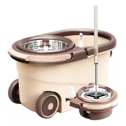 [HMXFT-1/1] SET DE BALDE 15LTS. C/MOPA GIRATORIA 360° C/ESCURRIDOR ACERO INOX